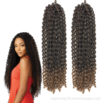 Synthetic Wholesale Braiding Twisted  Water Wave Passion Twist Hair Crochet  Jumbo Braid Hair Faux Locs Hair Curly Ombre